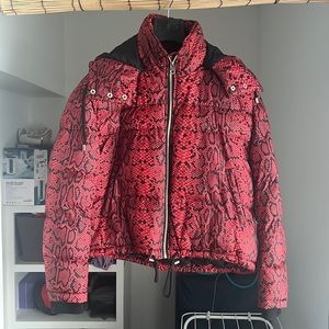 Zara Snake Skin Print Puffer